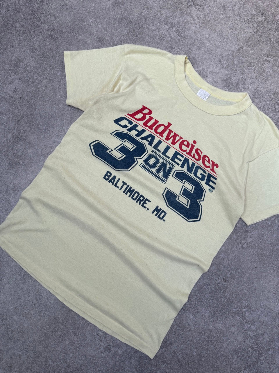 80s Budwiser Baltimore Yellow Single Stitch Tee