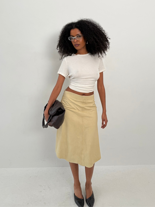 Butter leather skirt | W30, Butter