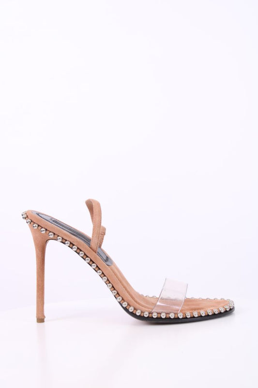 Alexander Wang Sling Back Stud Trim Heels Nude 39.5 | UK 6.5, TBD
