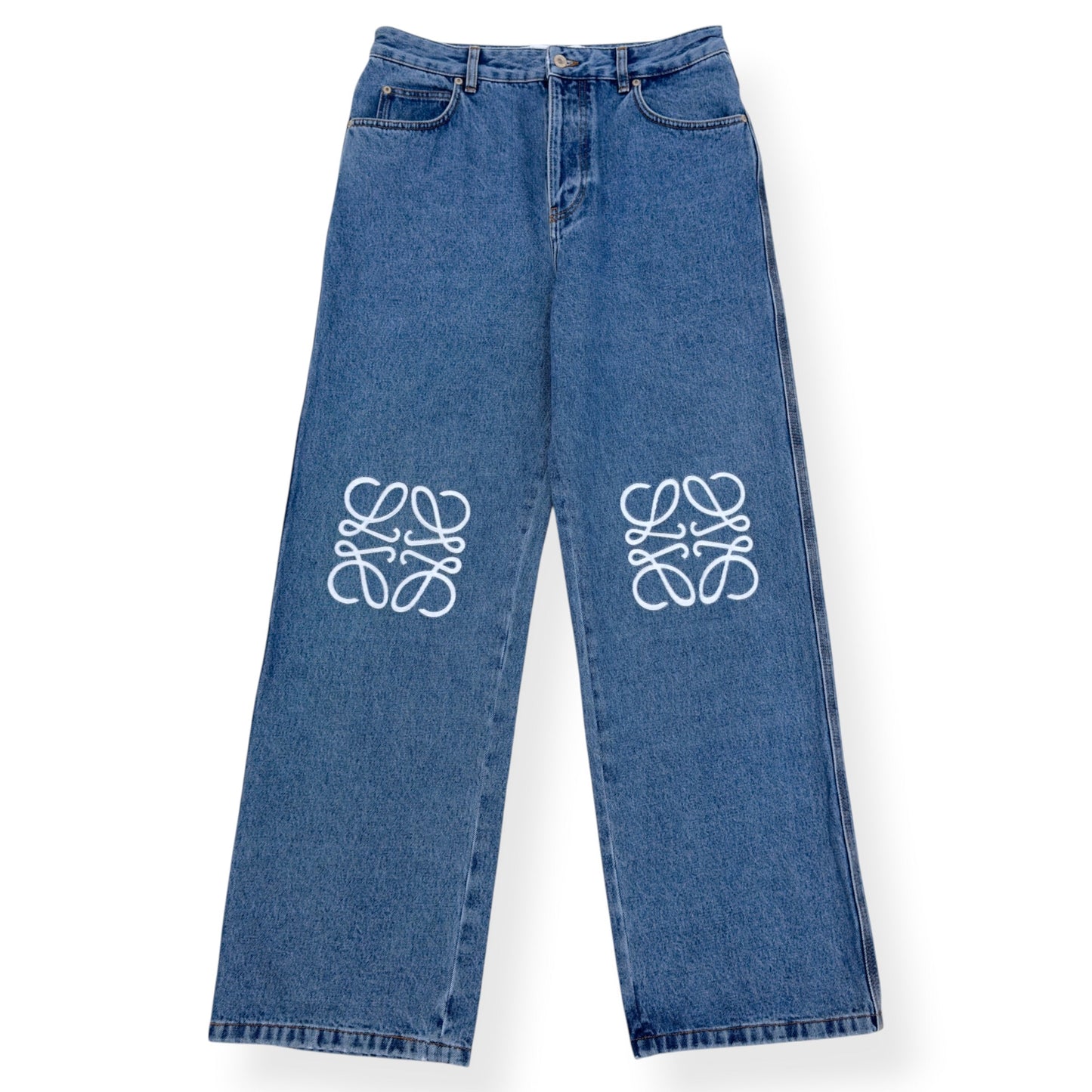 LOEWE ANAGRAM WIDE LEG JEANS BLUE 50 / L | Large, Blue