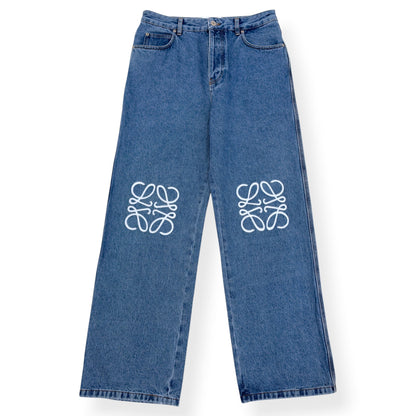 LOEWE ANAGRAM WIDE LEG JEANS BLUE 50 / L | Large, Blue