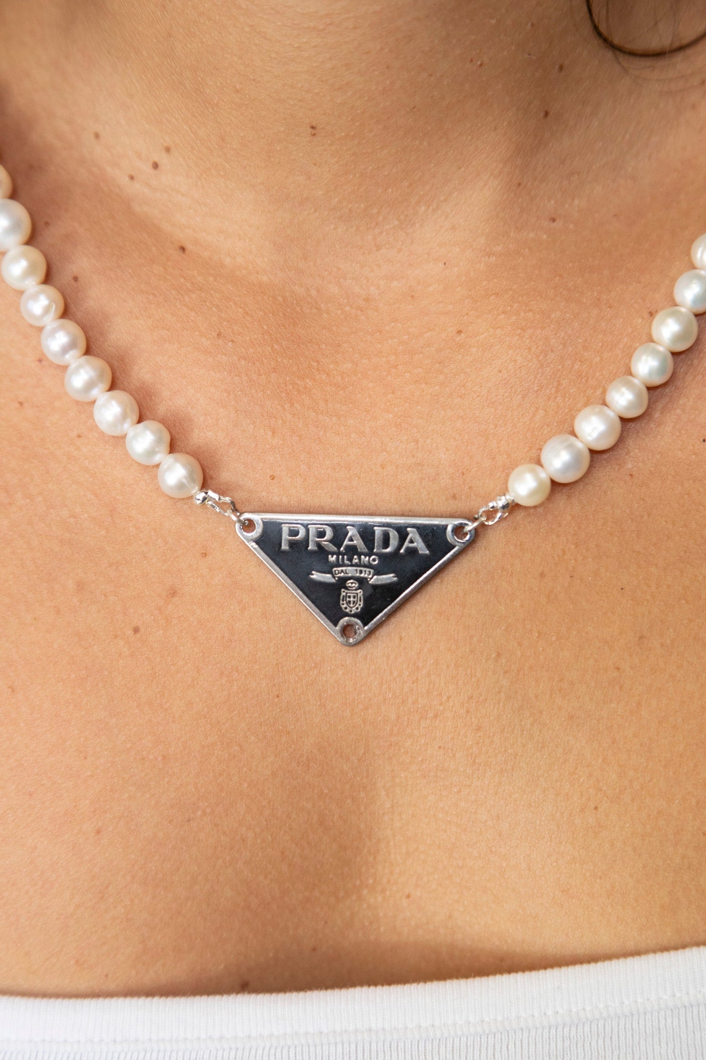 VT Rework : Prada Milano Pearl Reworked Necklace. 18"