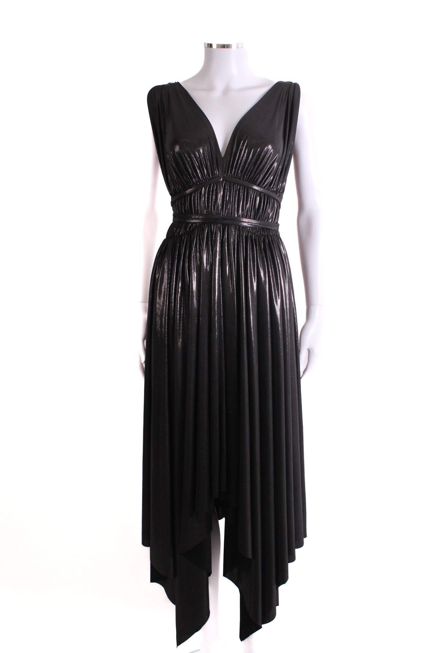 Norma Kamali S/S Shimmer Dress Black L | Large, Black