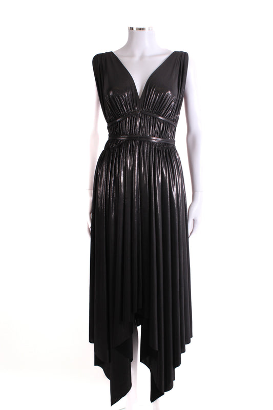 Norma Kamali S/S Shimmer Dress Black L | Large, Black