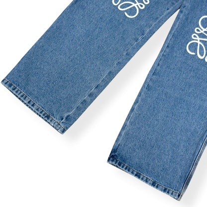 LOEWE ANAGRAM WIDE LEG JEANS BLUE 50 / L | Large, Blue