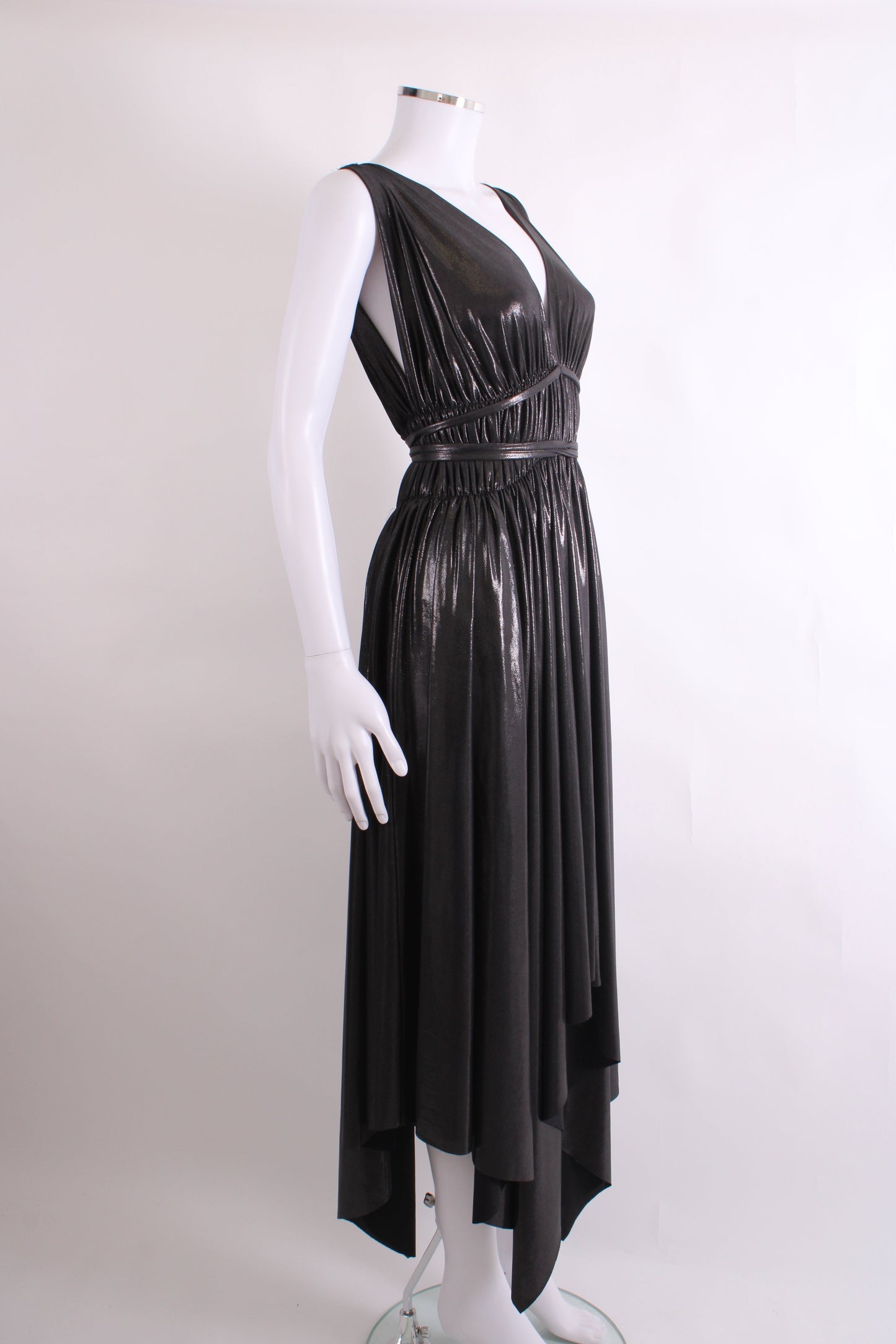 Norma Kamali S/S Shimmer Dress Black L | Large, Black