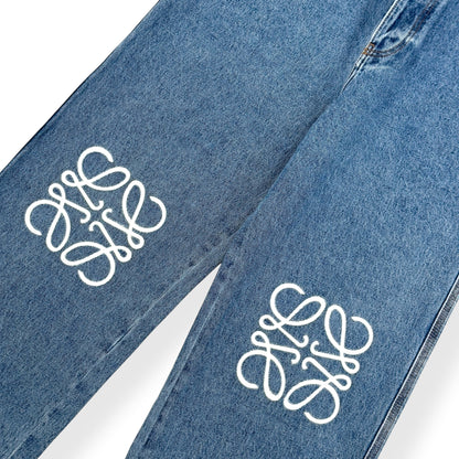 LOEWE ANAGRAM WIDE LEG JEANS BLUE 50 / L | Large, Blue