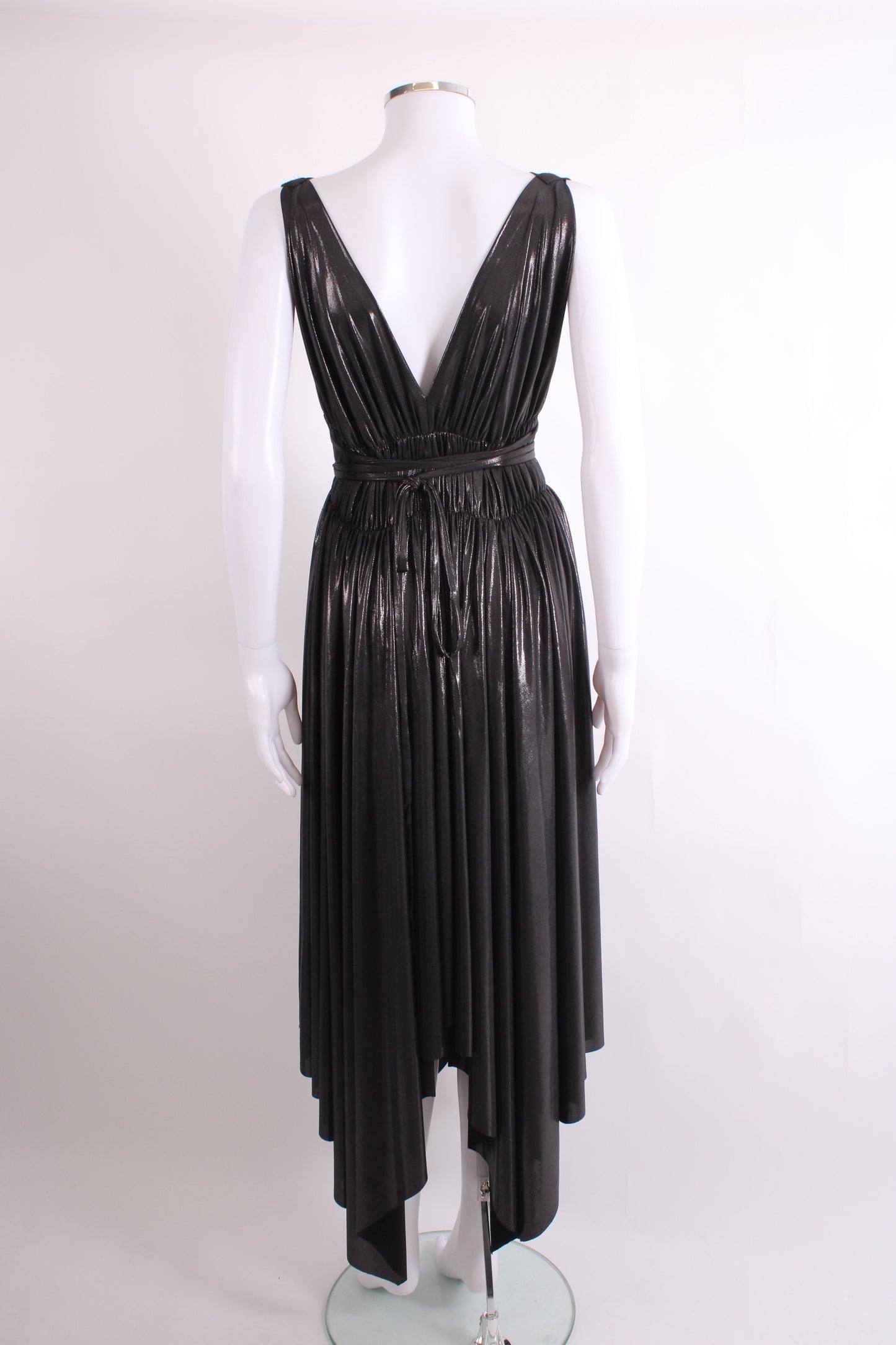 Norma Kamali S/S Shimmer Dress Black L | Large, Black