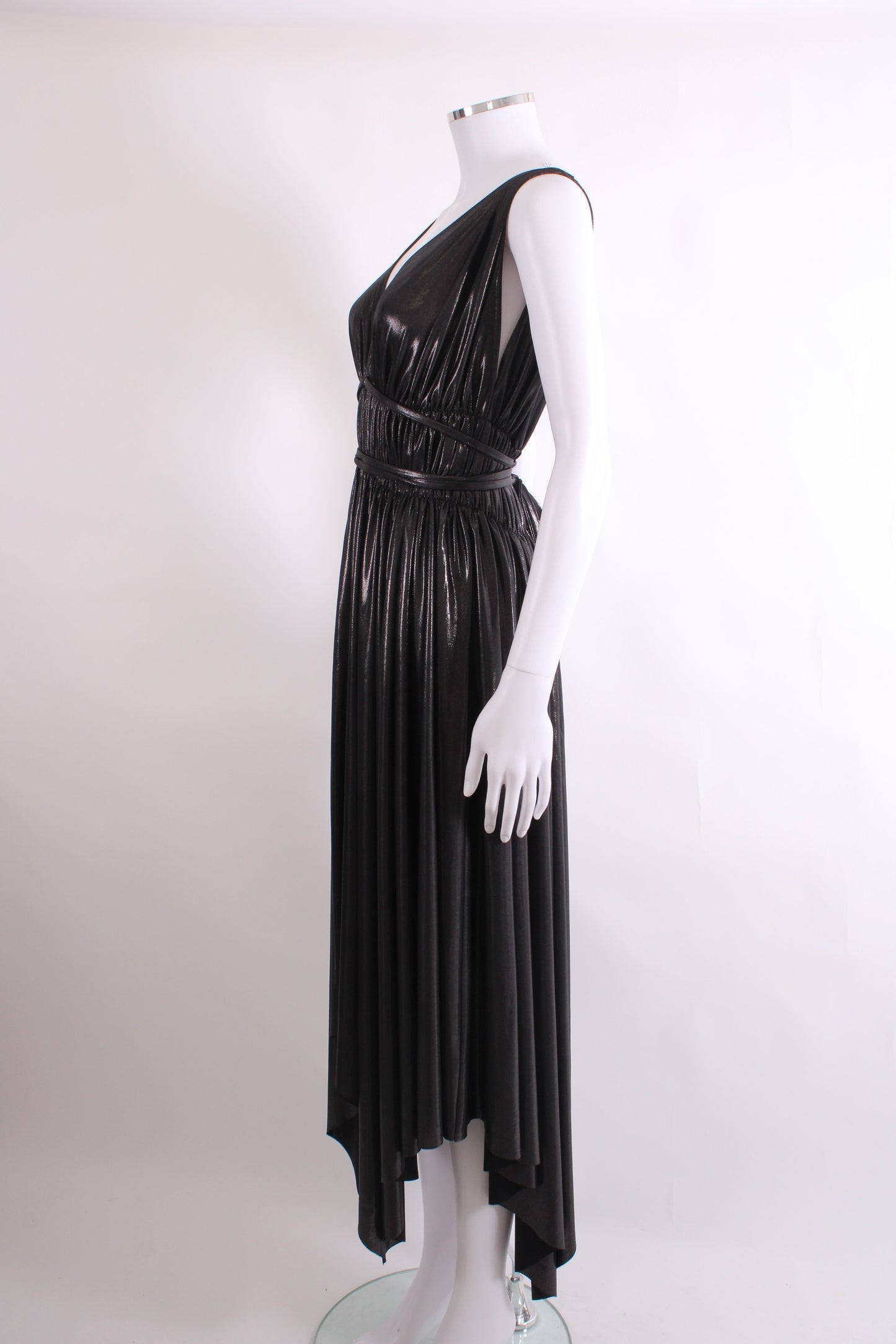Norma Kamali S/S Shimmer Dress Black L | Large, Black