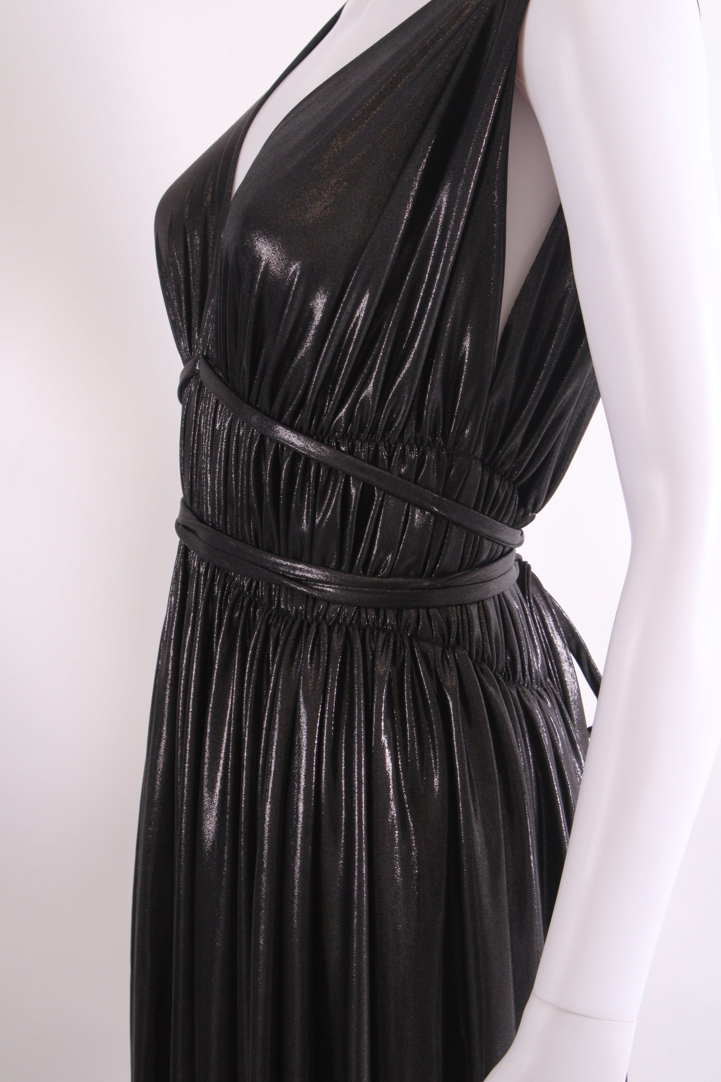 Norma Kamali S/S Shimmer Dress Black L | Large, Black
