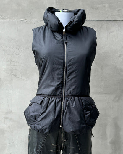 MARITHE FRANCOIS GIRBAUD MFG PUFFER GILLET JACKET - S | Small, Black