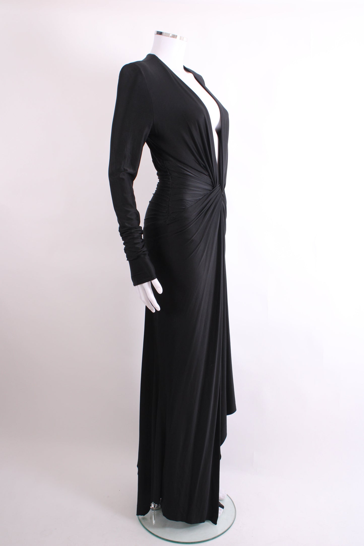 Alexandre Vauthier L/S Ruched Long Dress Black 10 | O/S, Black