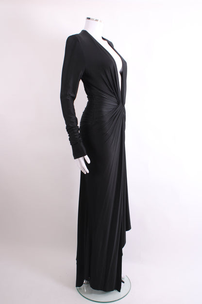 Alexandre Vauthier L/S Ruched Long Dress Black 10 | O/S, Black