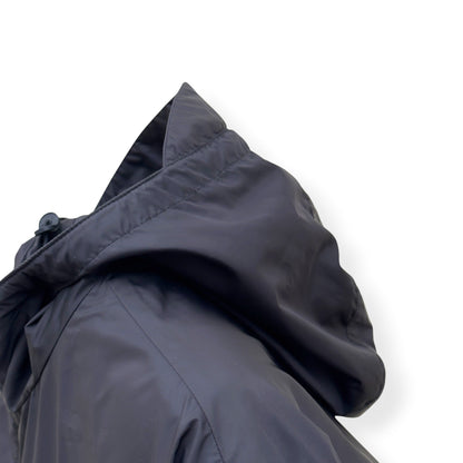 PRADA RE NYLON HOODED WINDBREAKER JACKET NAVY 52 / L | Large, Navy