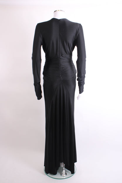 Alexandre Vauthier L/S Ruched Long Dress Black 10 | O/S, Black