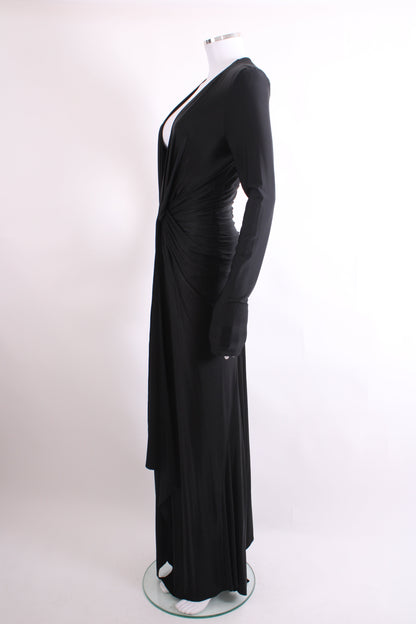 Alexandre Vauthier L/S Ruched Long Dress Black 10 | O/S, Black