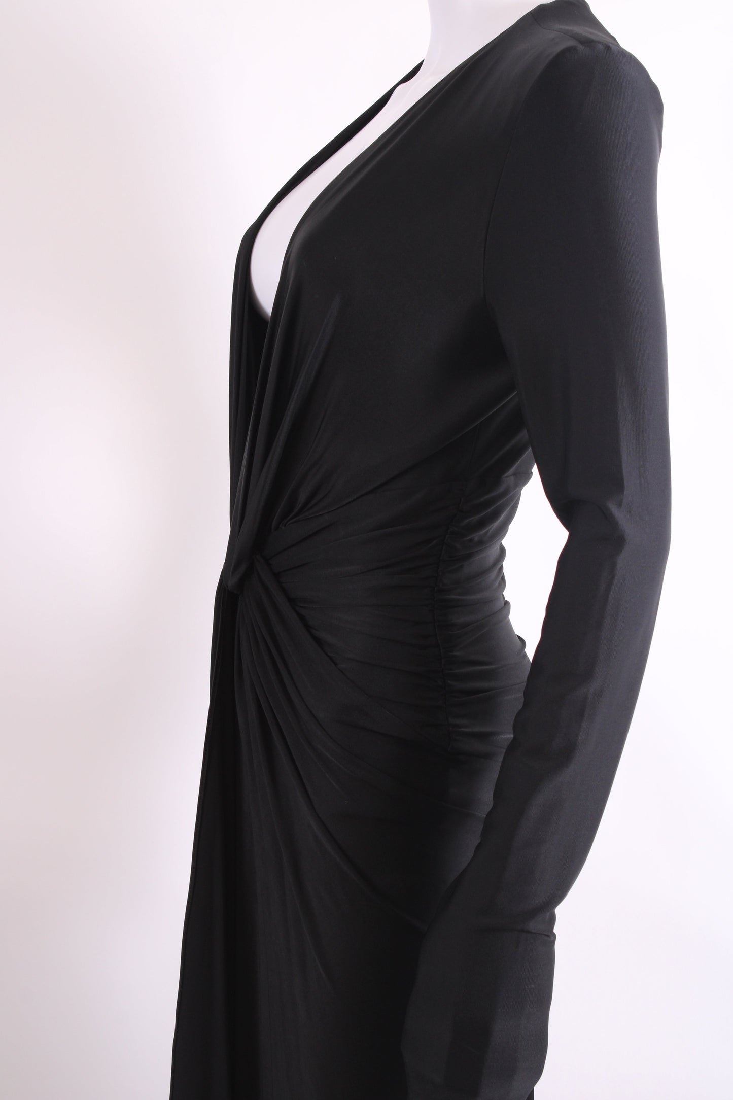 Alexandre Vauthier L/S Ruched Long Dress Black 10 | O/S, Black