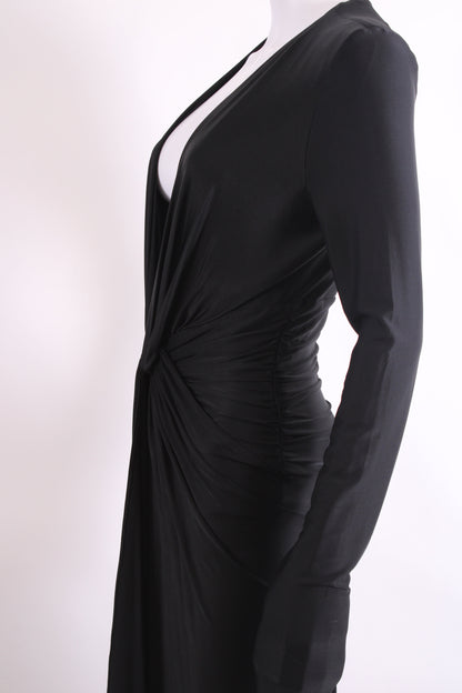 Alexandre Vauthier L/S Ruched Long Dress Black 10 | O/S, Black