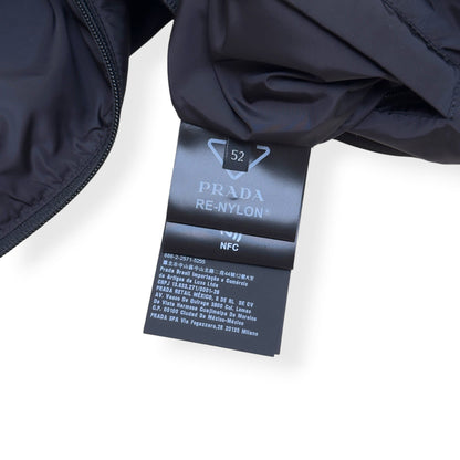 PRADA RE NYLON HOODED WINDBREAKER JACKET NAVY 52 / L | Large, Navy