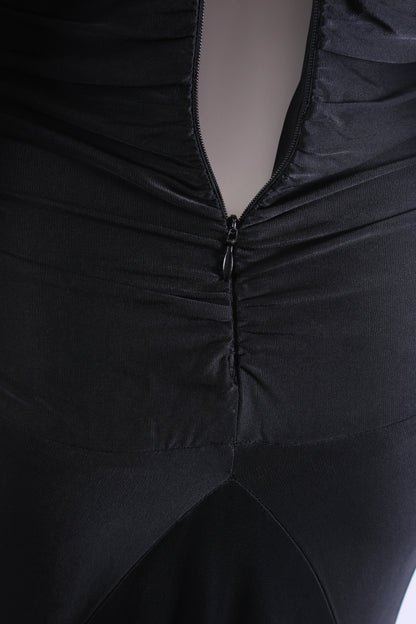 Alexandre Vauthier L/S Ruched Long Dress Black 10 | O/S, Black