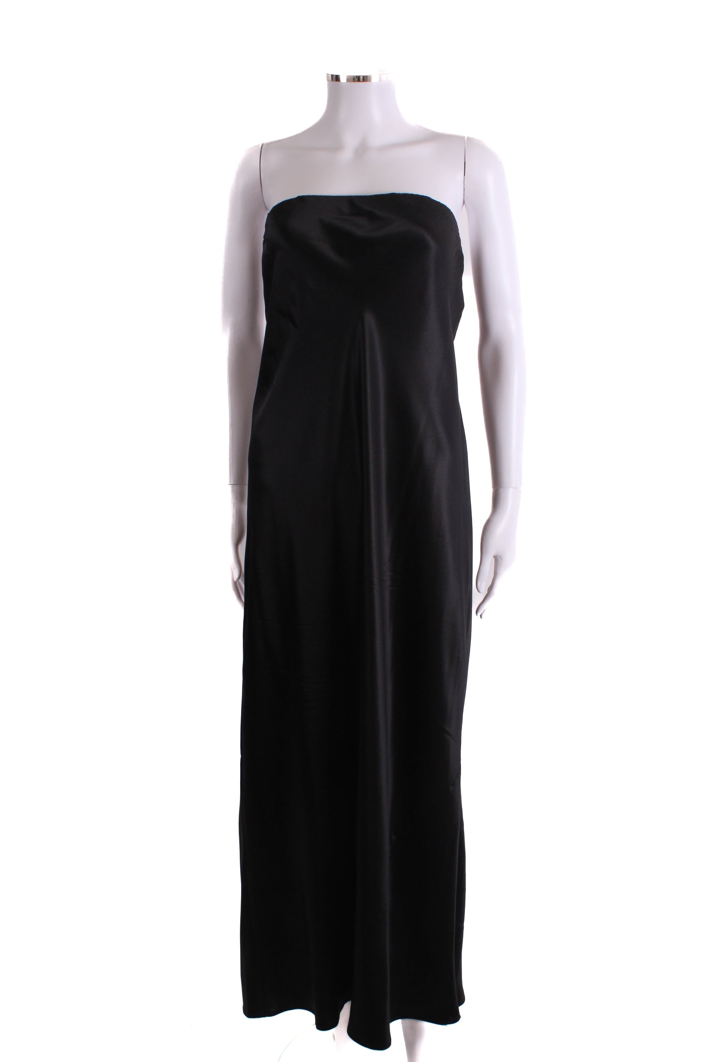 Reformation Strapless Satin Dress Black L | Large, Black