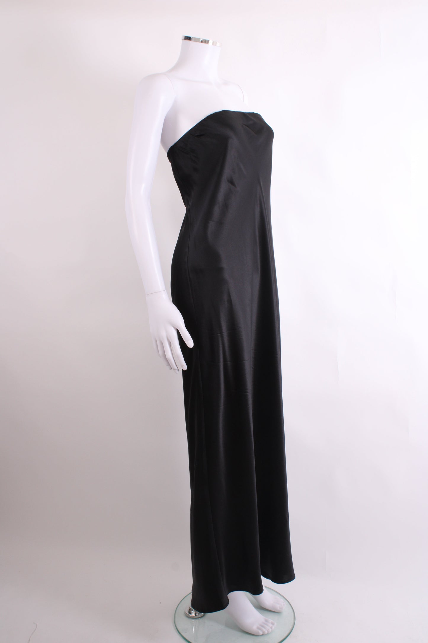 Reformation Strapless Satin Dress Black L | Large, Black