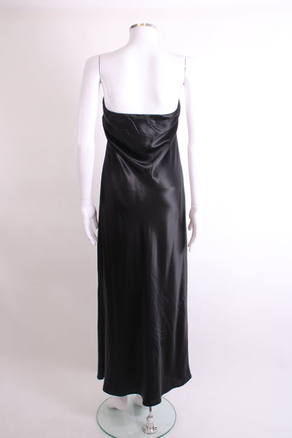 Reformation Strapless Satin Dress Black L | Large, Black