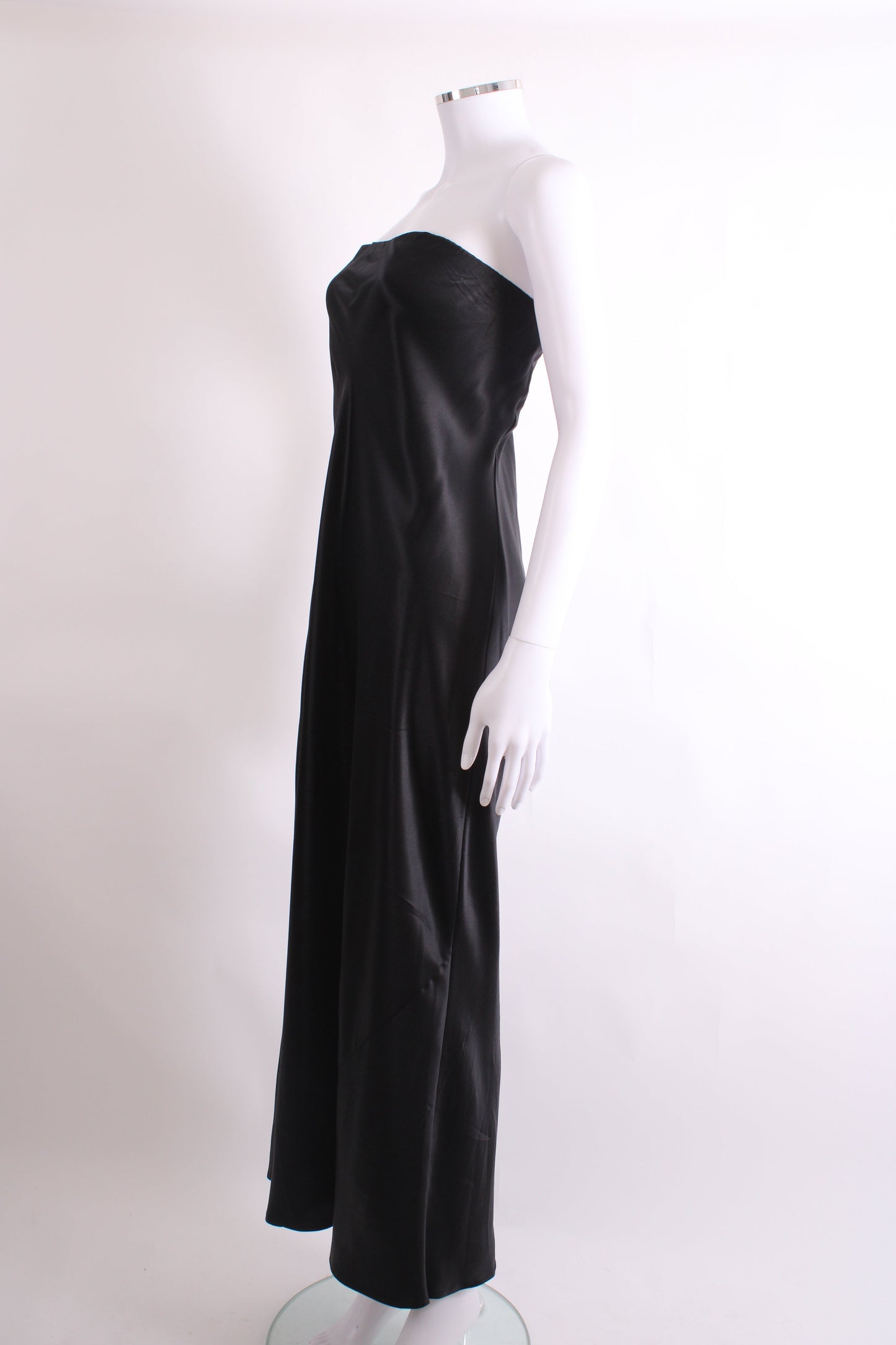Reformation Strapless Satin Dress Black L | Large, Black