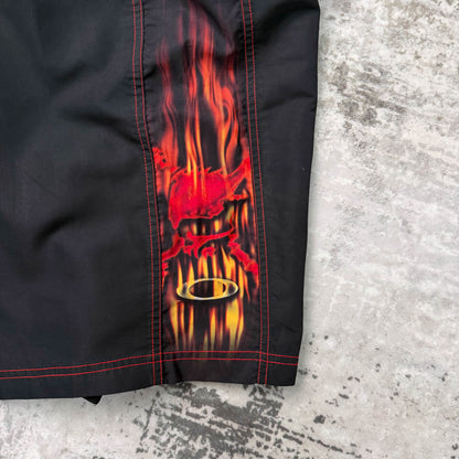 Vintage Oakley Software Flaming Skull Shorts (W32)