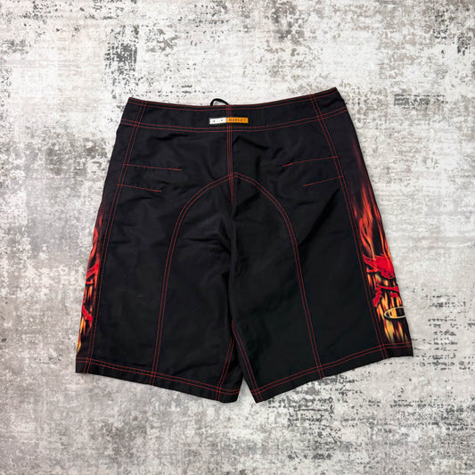 Vintage Oakley Software Flaming Skull Shorts (W32)