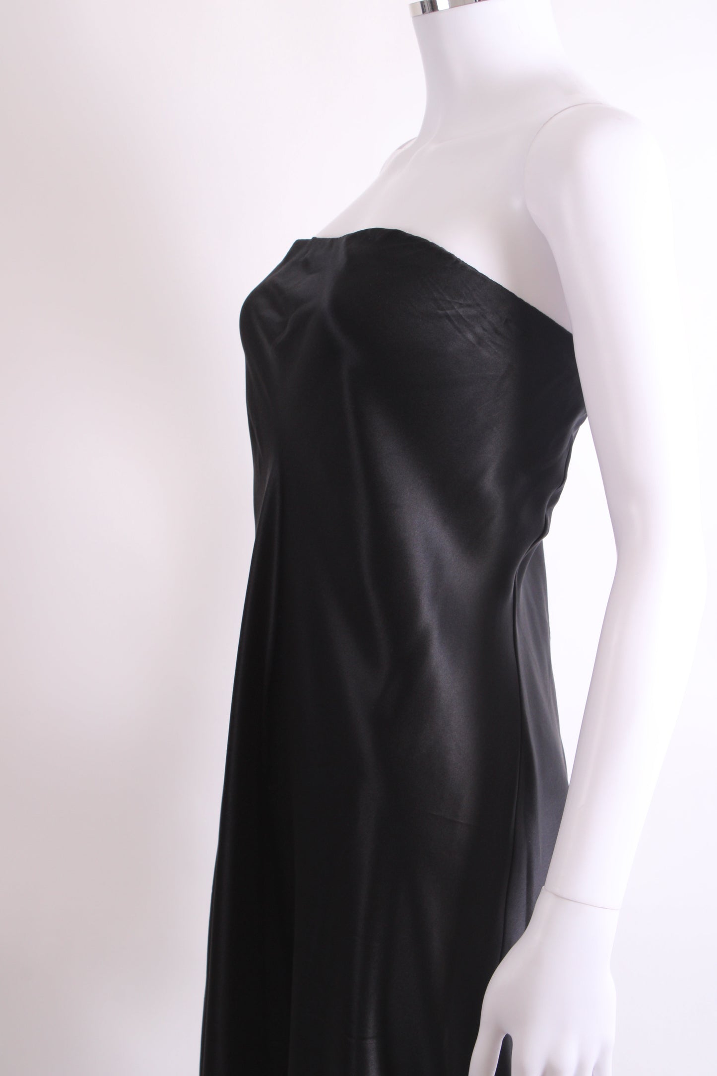 Reformation Strapless Satin Dress Black L | Large, Black