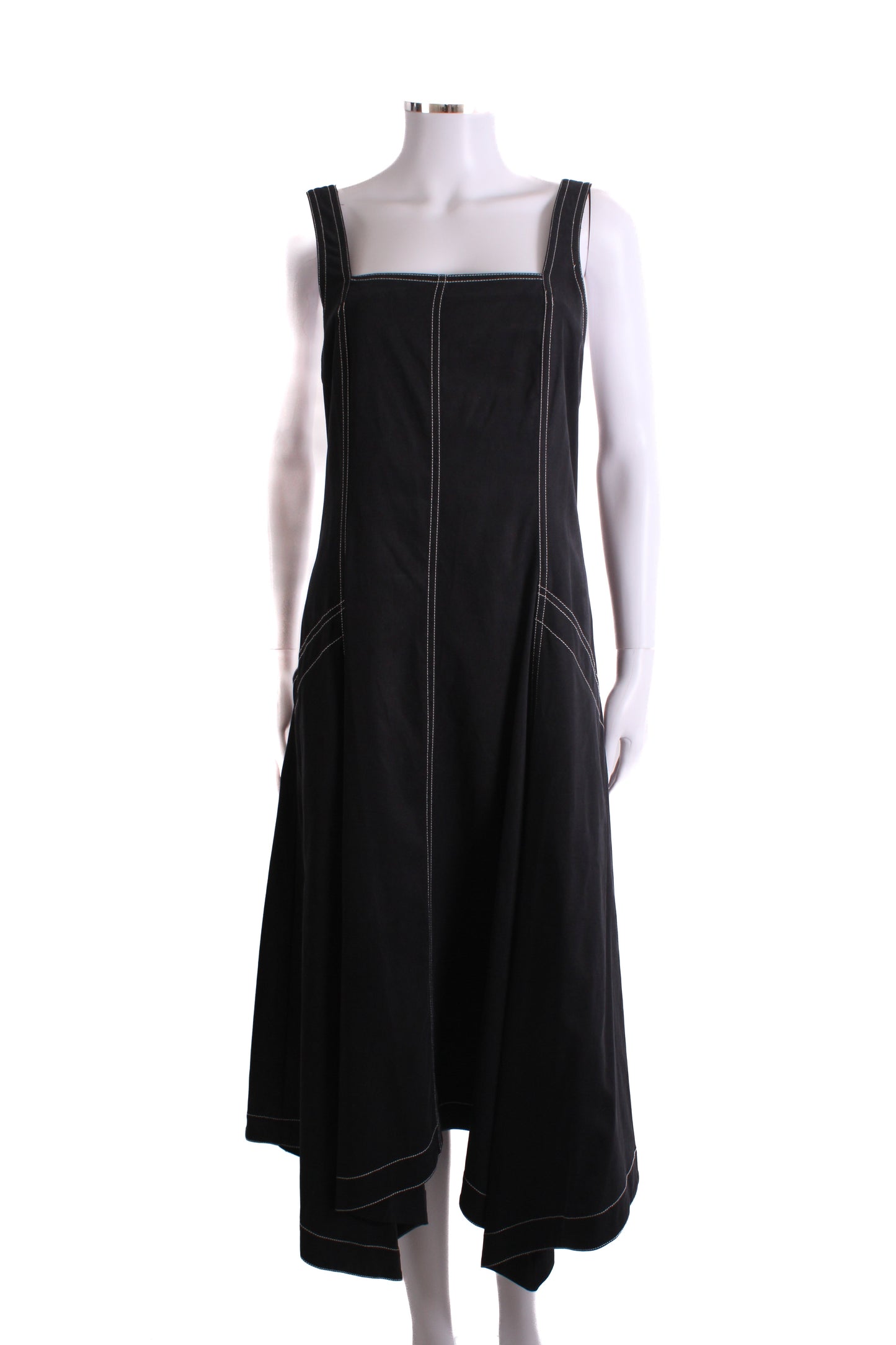 Ulla Johnson S/S Contrasting Stitch Dress Black/ White 12 | O/S, Black