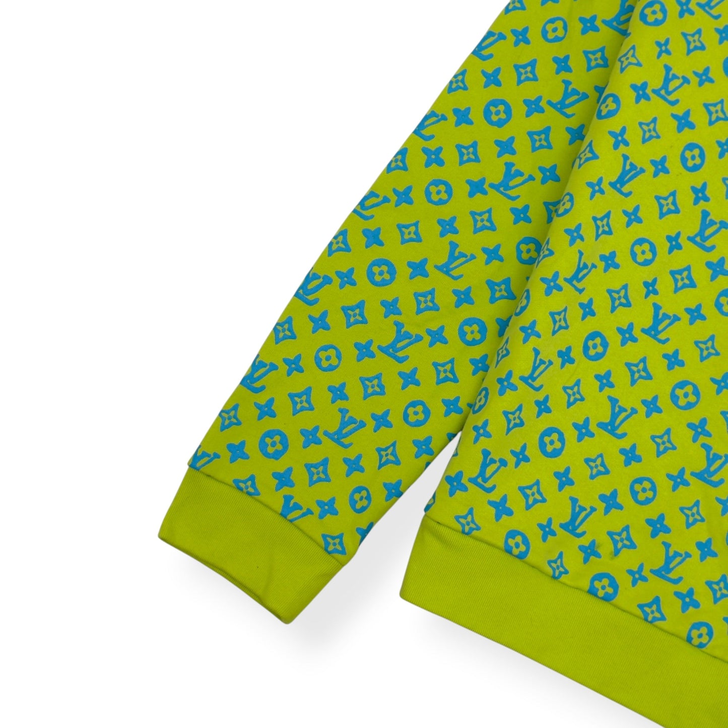 LOUIS VUITTON MONOGRAM CREWNECK SWEATSHIRT LIME GREEN / BLUE L | Large, Blue