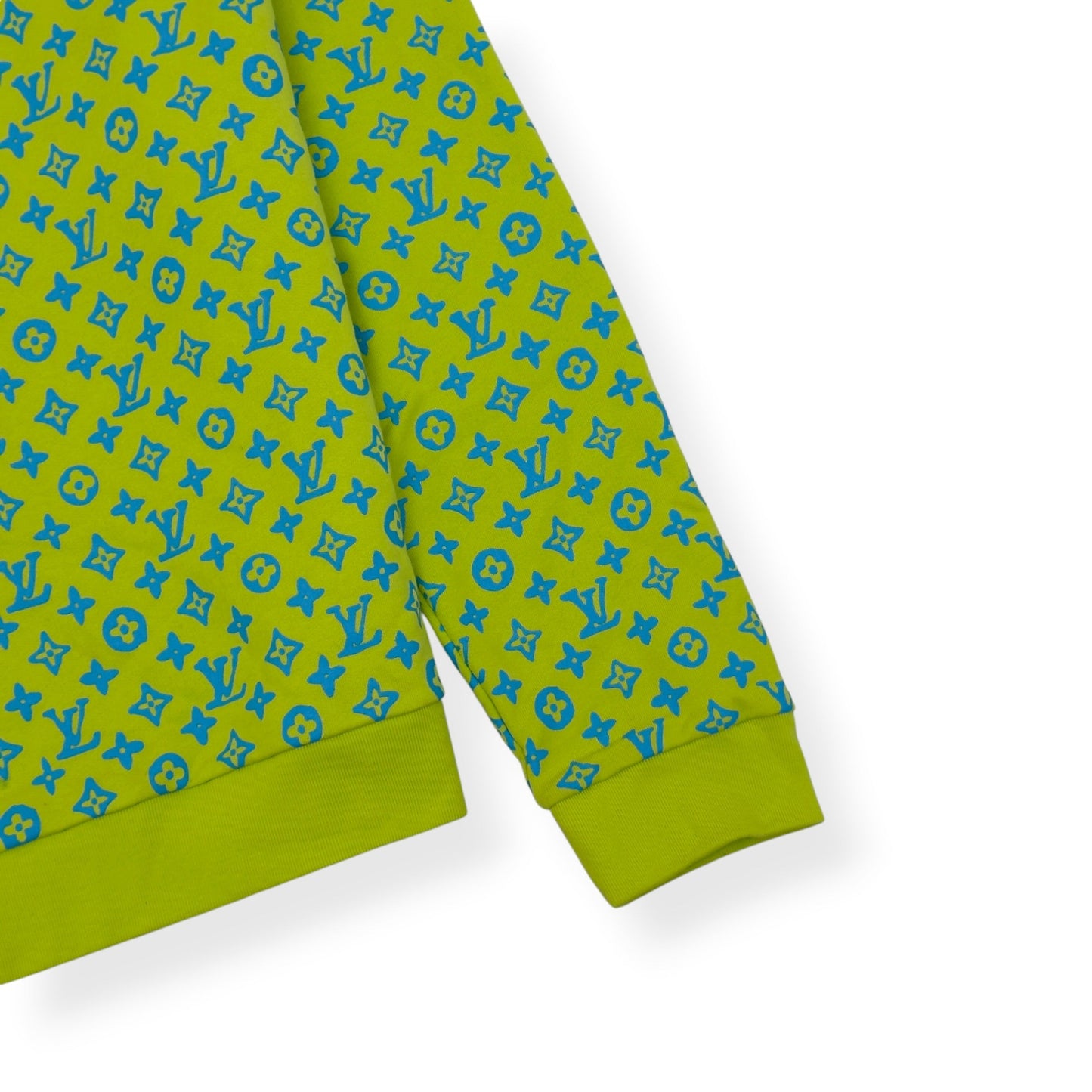 LOUIS VUITTON MONOGRAM CREWNECK SWEATSHIRT LIME GREEN / BLUE L | Large, Blue