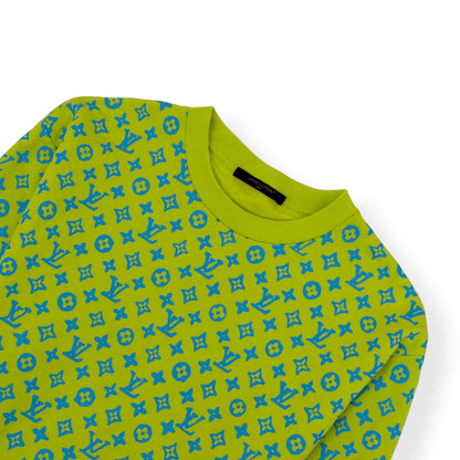LOUIS VUITTON MONOGRAM CREWNECK SWEATSHIRT LIME GREEN / BLUE L | Large, Blue