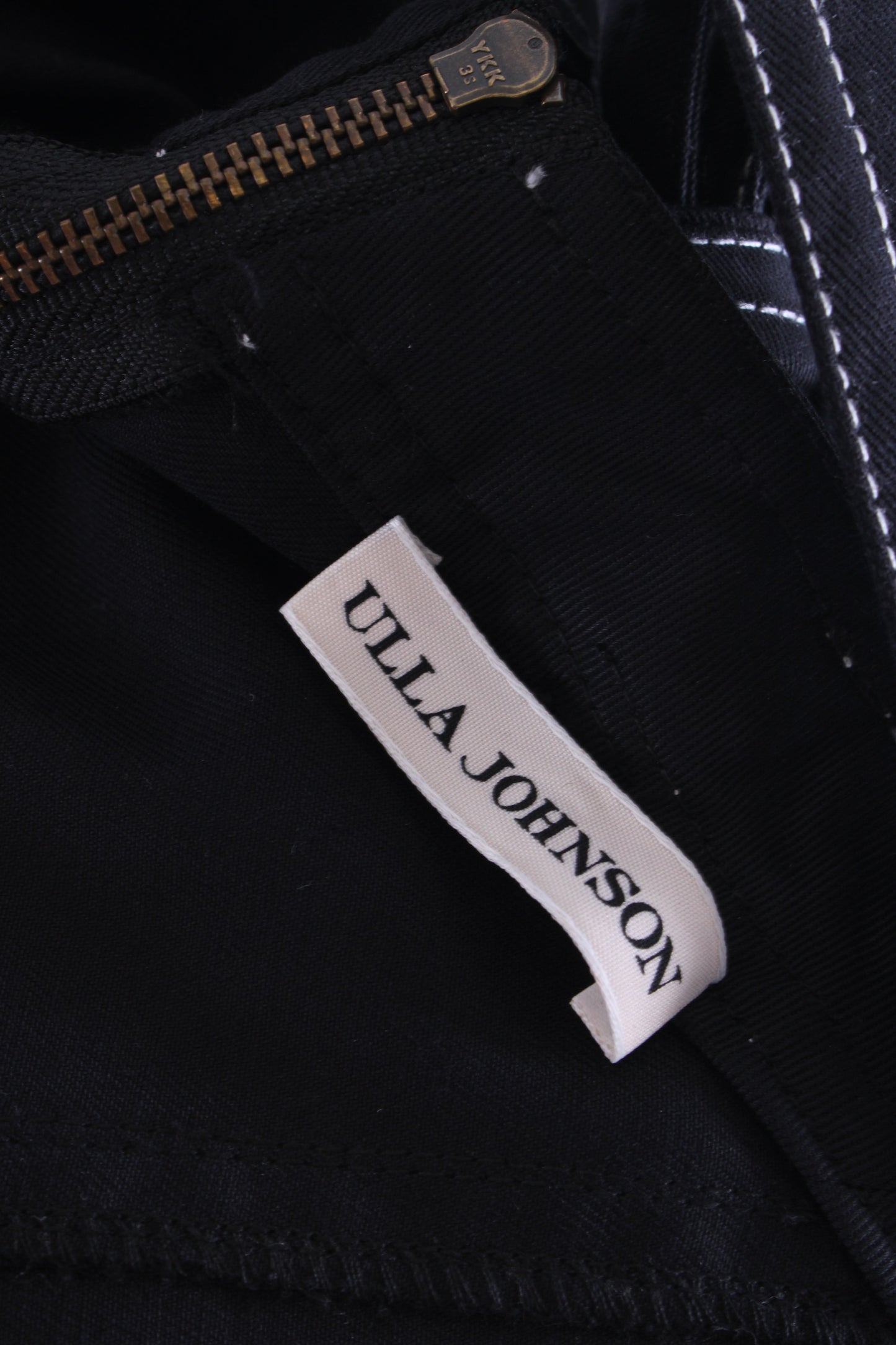 Ulla Johnson S/S Contrasting Stitch Dress Black/ White 12 | O/S, Black
