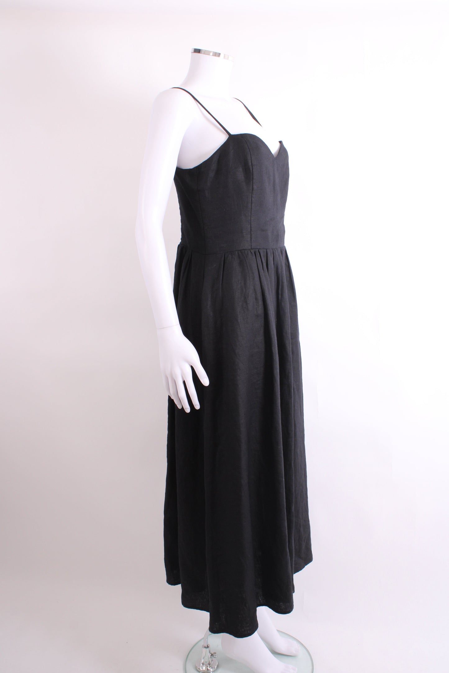 Reformation S/S Linen Dress Black 14 | O/S, Black