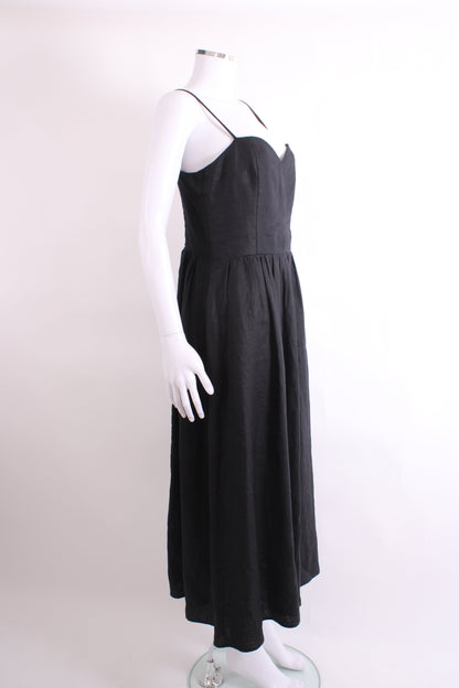 Reformation S/S Linen Dress Black 14 | O/S, Black