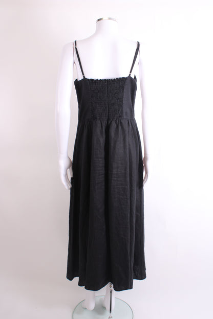 Reformation S/S Linen Dress Black 14 | O/S, Black