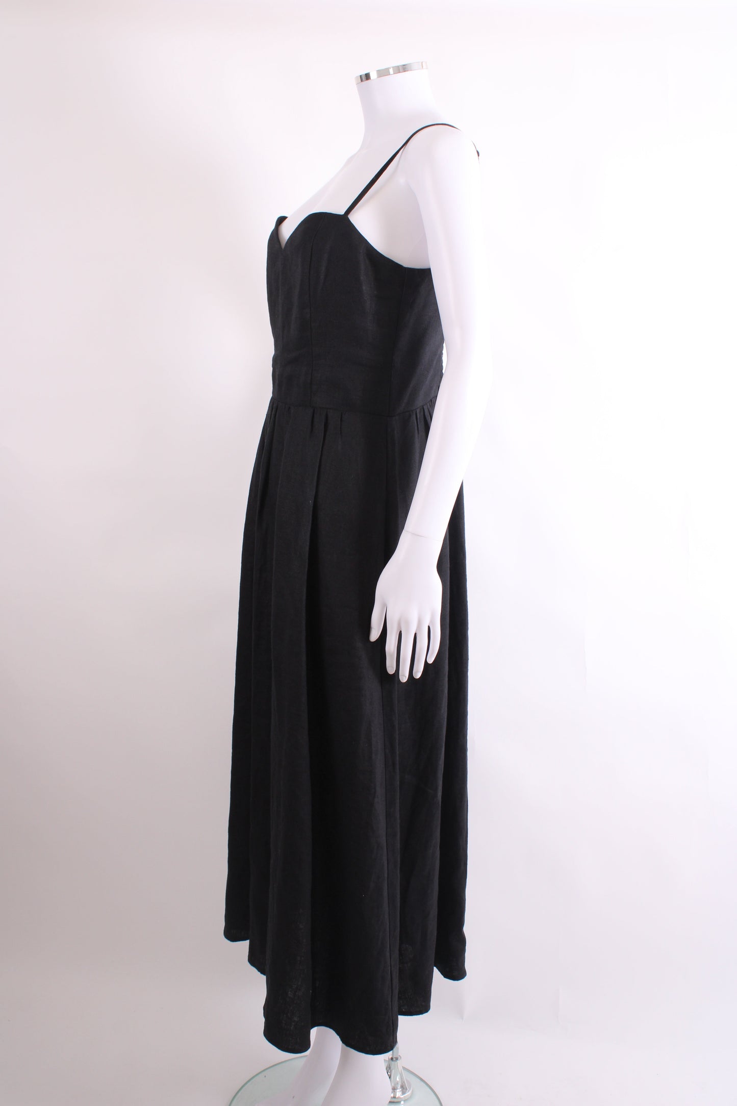 Reformation S/S Linen Dress Black 14 | O/S, Black