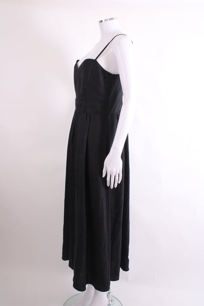 Reformation S/S Linen Dress Black 14 | O/S, Black