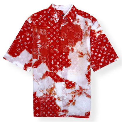 LOUIS VUITTON MONOGRAM BANDANA SHIRT RED / WHITE L | Large, Red