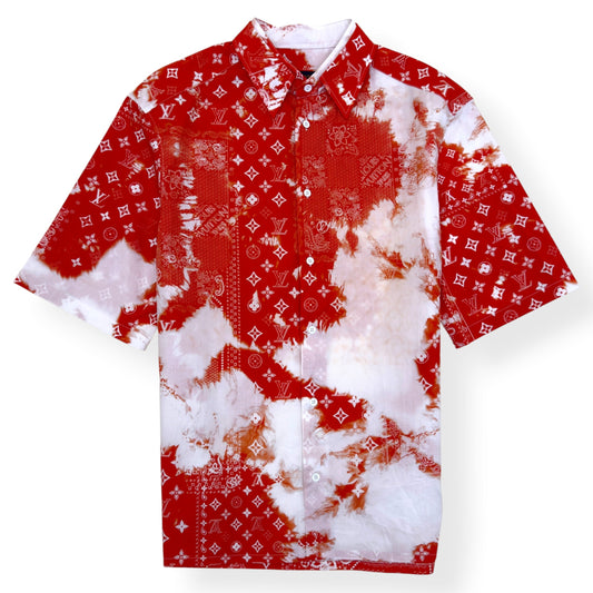 LOUIS VUITTON MONOGRAM BANDANA SHIRT RED / WHITE L | Large, Red
