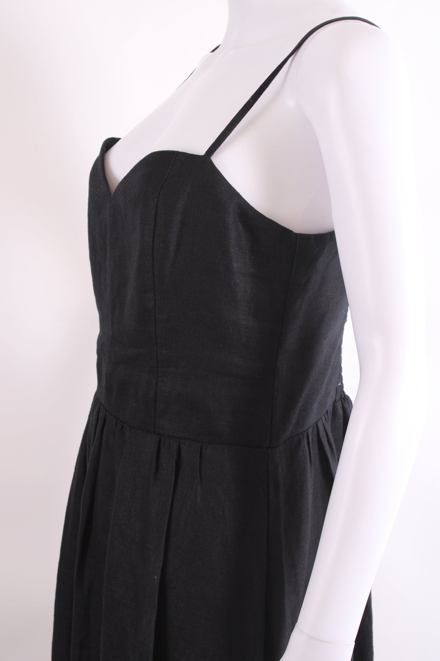 Reformation S/S Linen Dress Black 14 | O/S, Black