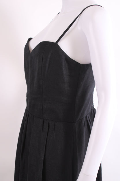 Reformation S/S Linen Dress Black 14 | O/S, Black