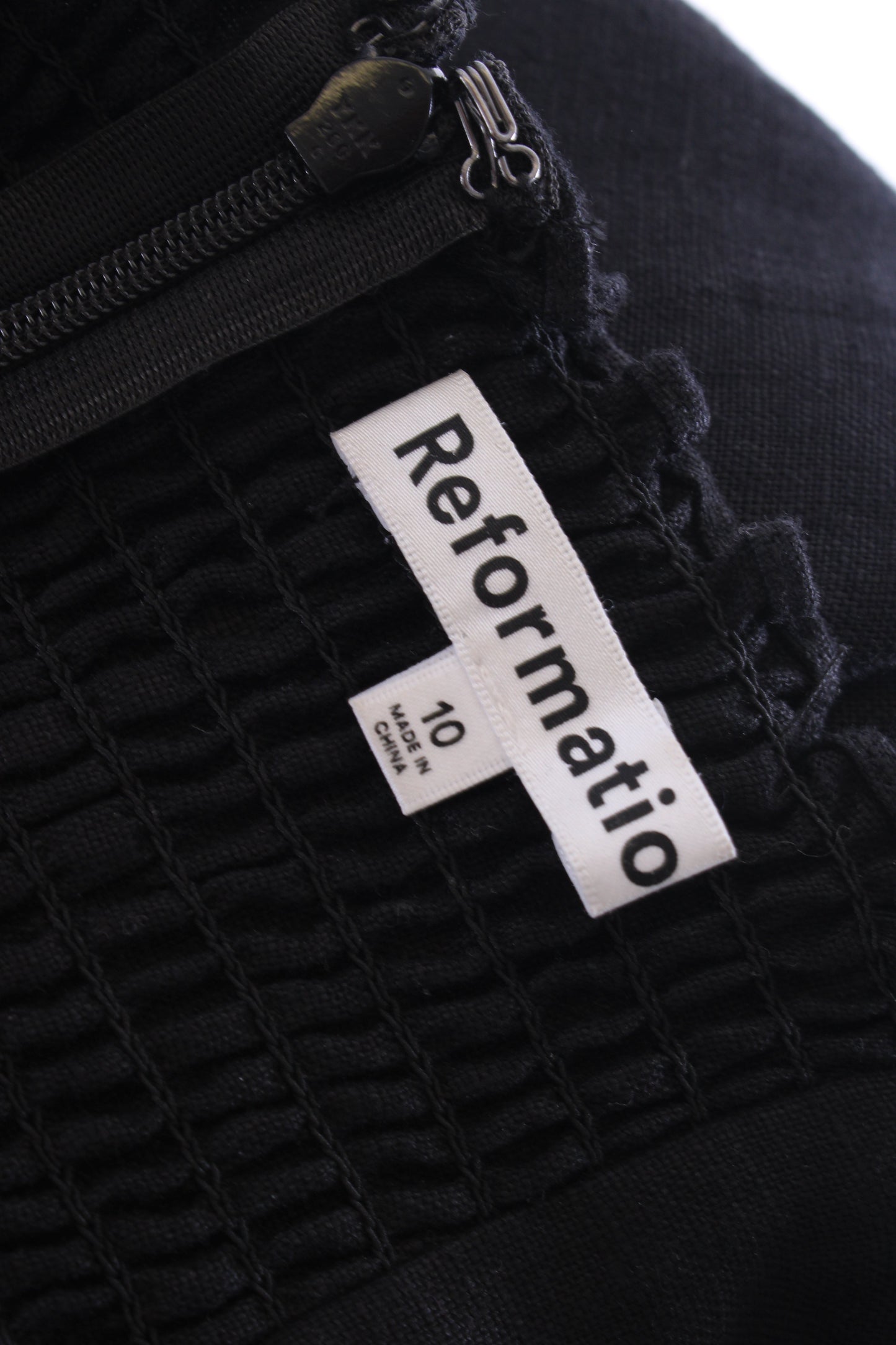 Reformation S/S Linen Dress Black 14 | O/S, Black