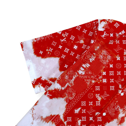 LOUIS VUITTON MONOGRAM BANDANA SHIRT RED / WHITE L | Large, Red