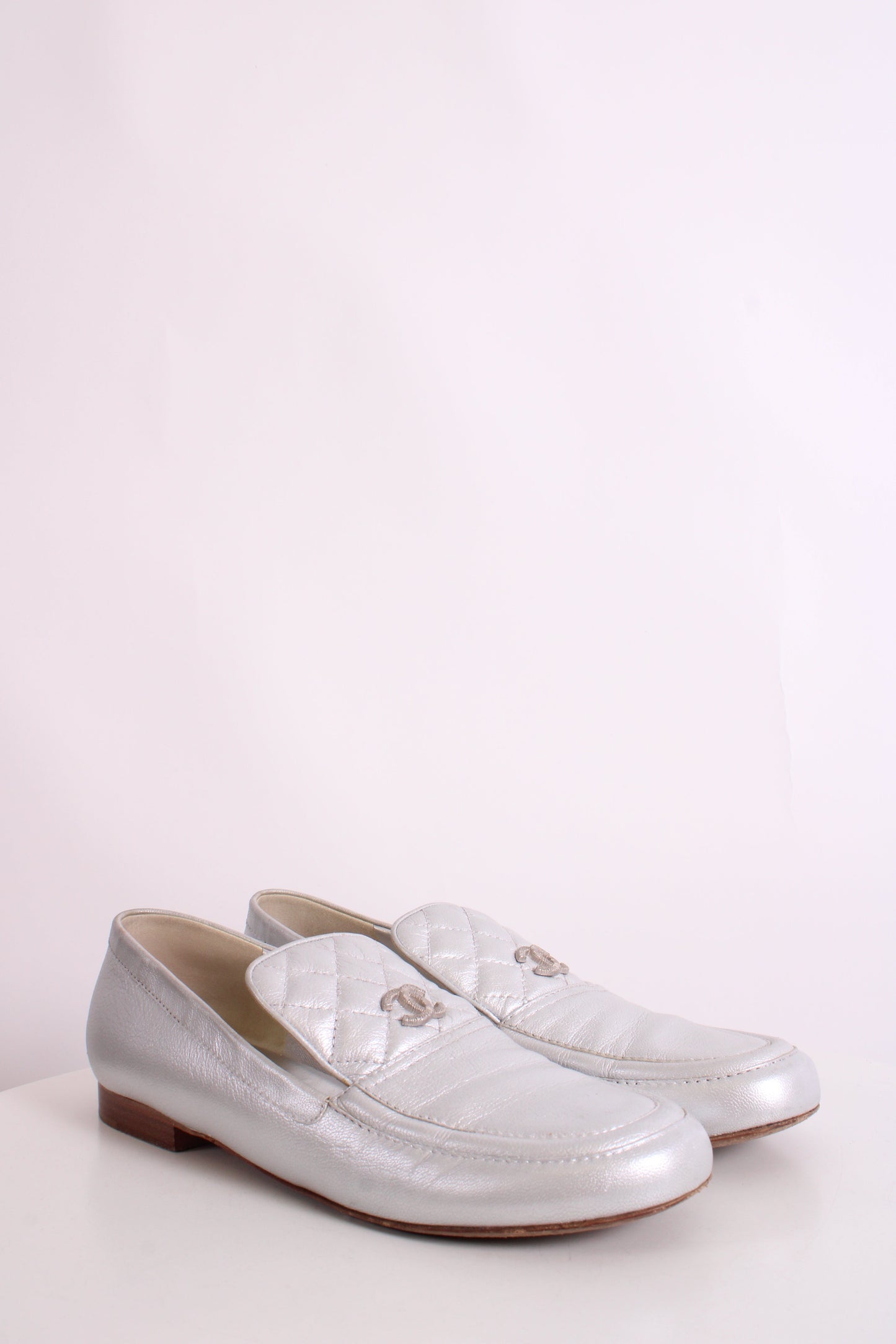 Chanel CC Loafers Silver 40 | O/S, Silver