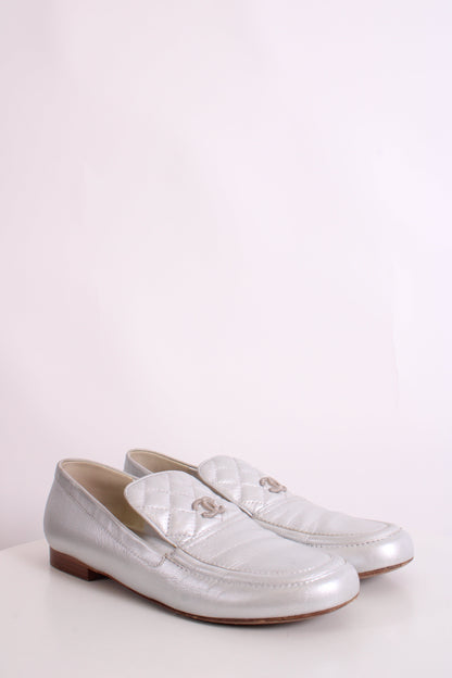 Chanel CC Loafers Silver 40 | O/S, Silver