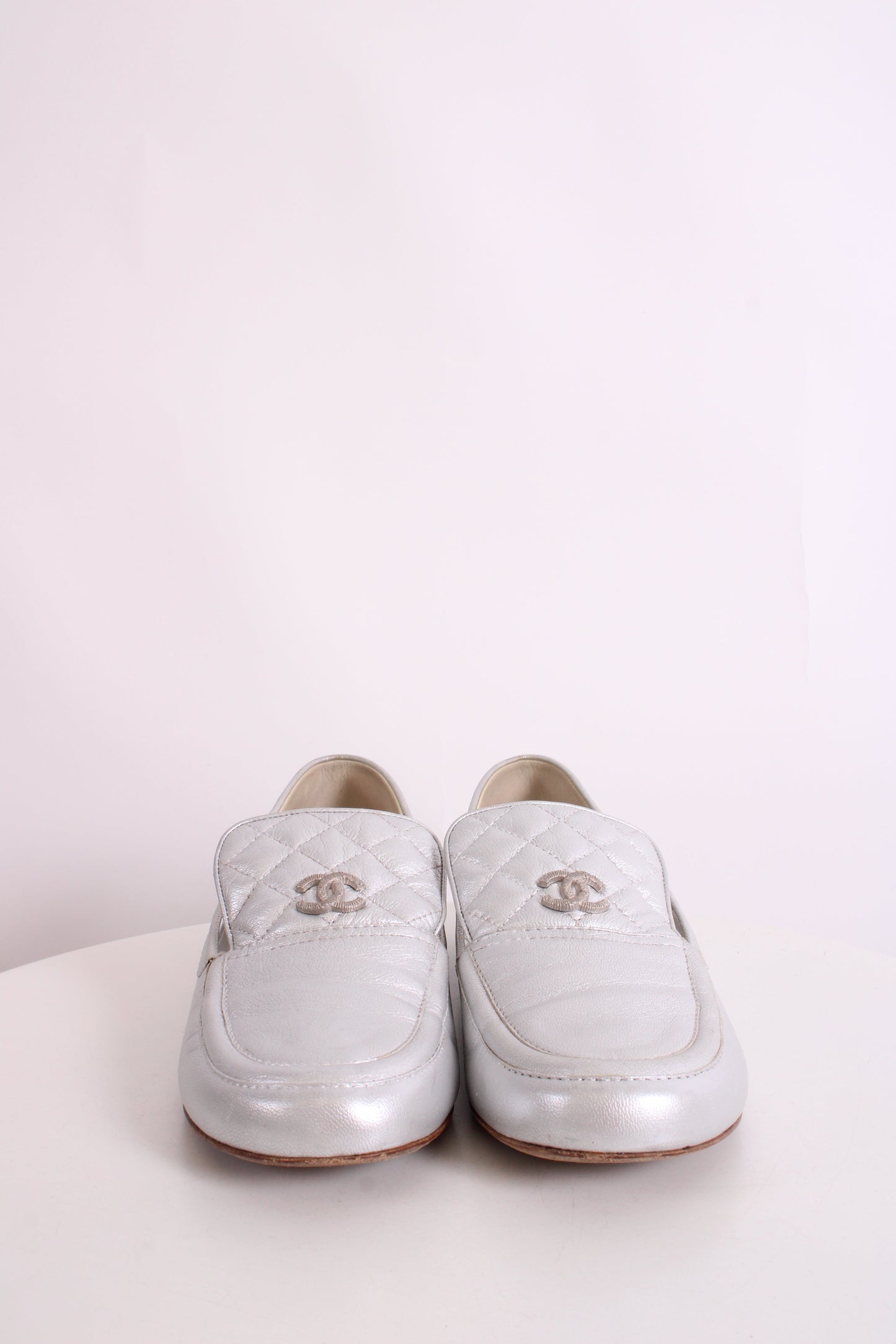 Chanel CC Loafers Silver 40 | O/S, Silver